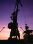 Cranes In Port Silhouetted At Dusk, Assab, Eritrea by Frances Linzee Gordon Limited Edition Print