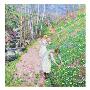 Girls Picking Wood Anemone, 1912-13 (Oil On Canvas) by Lars Jorde Limited Edition Print