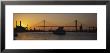 Silhouette Of A Bridge At Dusk, Talmadge Bridge, Savannah, Georgia, Usa by Panoramic Images Limited Edition Pricing Art Print