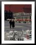 Cafe Tables In Plaza Mayor, Madrid, Spain by David Barnes Limited Edition Print