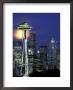 Space Needle And Full Moon, Seattle, Washington, Usa by William Sutton Limited Edition Print