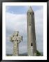 Kilmacdaugh Round Tower And Celtic Style Cross, Near Gort, County Galway, Connacht, Ireland by Gary Cook Limited Edition Print