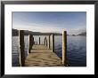 Wooden Jetty At Barrow Bay Landing On Derwent Water Looking North West In Autumn by Pearl Bucknall Limited Edition Pricing Art Print