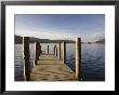 Wooden Jetty At Barrow Bay Landing On Derwent Water Looking North West In Autumn by Pearl Bucknall Limited Edition Pricing Art Print