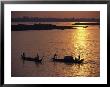 Boats Silhouetted On The Mekong River At Dusk, Phnom Penh, Cambodia by Steve Raymer Limited Edition Pricing Art Print