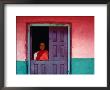 Young Maya Woman In Doorway Of Home Zinacantan, Chiapas, Mexico by Jeffrey Becom Limited Edition Print