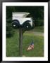 United States Flag And A Mailbox Designed To Look Like A Mail Truck by Darlyne A. Murawski Limited Edition Print
