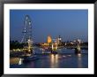 Houses Of Parliament And London Eye At Dusk, London, England, United Kingdom by Charles Bowman Limited Edition Print