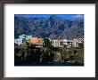 Buildings Of Town With Mountains Behind, Porto Novo, Cape Verde by Frances Linzee Gordon Limited Edition Print