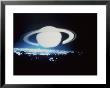 Planet, With Rings, Over City And Trees At Night by Arnie Rosner Limited Edition Print