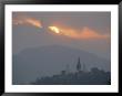 Sunset Behind Swayambunath Buddhist Temple, Kathmandu, Nepal by Michael S. Lewis Limited Edition Print