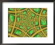 Abstract Web-Like Fractal Patterns On Green Background by Albert Klein Limited Edition Print