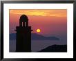 Silhouette Of A Church And The Punta Della Revallata Against A Setting Sun, Lumio, Corsica, France by David Tomlinson Limited Edition Print