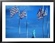 Statue Of Liberty And American Flags by Peter Adams Limited Edition Pricing Art Print