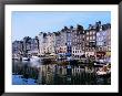 Boats And Buildings Reflected In Vieux Bassin, The Old Harbour., Honfleur, Basse-Normandy, France by Greg Elms Limited Edition Print