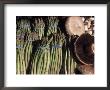 Asparagus And Mushrooms At Stall In Pike Place Market, Seattle, Washington, Usa by Connie Ricca Limited Edition Print