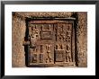 Wooden Door Carved With Traditional Dogon Motifs In Village In Dogon Country, Ende, Mopti, Mali by Jane Sweeney Limited Edition Pricing Art Print