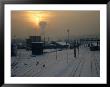 Snow-Covered Train Station At Dawn, Kaunas, Lithuania by Jonathan Smith Limited Edition Print