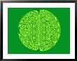 Celtic Fractal Pattern On Green Background by Albert Klein Limited Edition Print