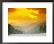 Sunset With Mountains And Trees Over The Karnali River In Nepal by Mark Cosslett Limited Edition Pricing Art Print