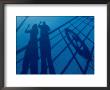 Shadow Of Two People Waving Next To A Life Preserver On Cruise Ship by Todd Gipstein Limited Edition Print