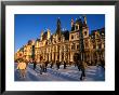 Ice-Skating In Front Of Paris Hotel De Ville (City Hall), Paris, France by Martin Moos Limited Edition Print