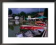 Boats, Inn And Restaurant Above Waterfall Trail In Black Forest, Triberg, Germany by Johnson Dennis Limited Edition Print