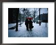 Walking On Snowy Winter Street, New York City, New York, Usa by Angus Oborn Limited Edition Print