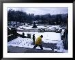 Sweeping Snow From Steps At Central Park In Winter, New York City, New York, Usa by Angus Oborn Limited Edition Print