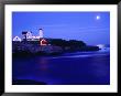Nubble Lighthouse Alight Underneath Moon-Lit Sky, Cape Neddick, Usa by Levesque Kevin Limited Edition Print