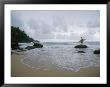 A Man Stands With A Surfboard On A Beach In The Dominican Republic by Stephen Alvarez Limited Edition Pricing Art Print