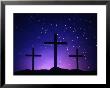 Silhouetted Crosses Against Star-Filled Sky by Chris Rogers Limited Edition Pricing Art Print