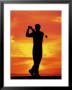 Silhouette Of Man Playing Golf by David Davis Limited Edition Print