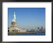 Statue Of Liberty, Liberty Island And Manhattan Skyline Beyond, New York City, New York, Usa by Amanda Hall Limited Edition Pricing Art Print