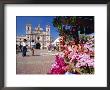 The Church Of Virgin De Los Dolores And Flower Stall, Tegucigalpa, Honduras, Central America by Robert Francis Limited Edition Print