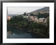 Stari Most Peace Bridge, Koski Mehmed Pasa Mosque Dating From 1557, Old Town Houses, Mostar, Bosnia by Chris Kober Limited Edition Print