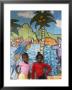 Girls In Front Of Mural, Paradise Beach, Carriacou And Petit Martinique, Grenada by Holger Leue Limited Edition Print