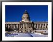 Snow In Front Of State Capitol Building, Salt Lake City, Utah, Usa by Stephen Saks Limited Edition Print