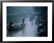 People Ferrying Goods On Canal In Early Morning Mist, Nyaungshwe, Shan State, Myanmar (Burma) by Anders Blomqvist Limited Edition Print