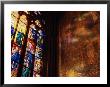 Stained Glass Window Throwing Light On Fresco, St. Vitus Cathedral, Prague, Czech Republic by Richard Nebesky Limited Edition Print
