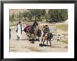 Aimaq People Walking And Riding Donkeys Entering Village, Between Chakhcharan And Jam, Afghanistan by Jane Sweeney Limited Edition Print