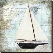 Sailboat Map I by Karen J. Williams Limited Edition Print