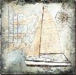 Sailboat Map Iv by Karen J. Williams Limited Edition Pricing Art Print