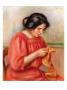Gabrielle Darning, 1908 by Pierre-Auguste Renoir Limited Edition Print