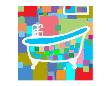 Colorful Bath I by Yashna Limited Edition Print