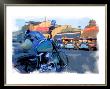 Blue Motorcycle, Venice Beach, California by Nicolas Hugo Limited Edition Print