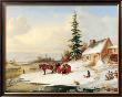 Habitants By A Frozen River by Cornelius Krieghoff Limited Edition Print