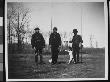 Angler C.G. Levison Of Brooklyn, Ny And Two Friends Holding Their Fishing Rods At Massapequa Pond by Wallace G. Levison Limited Edition Print