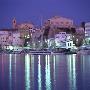 Cuitadella Harbour, Menorca, Night Time Shot Of Town by Joe Cornish Limited Edition Print