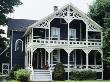 House C,1876 With Elaborate Two Storied Front Porch, Connecticut, Usa by Philippa Lewis Limited Edition Print